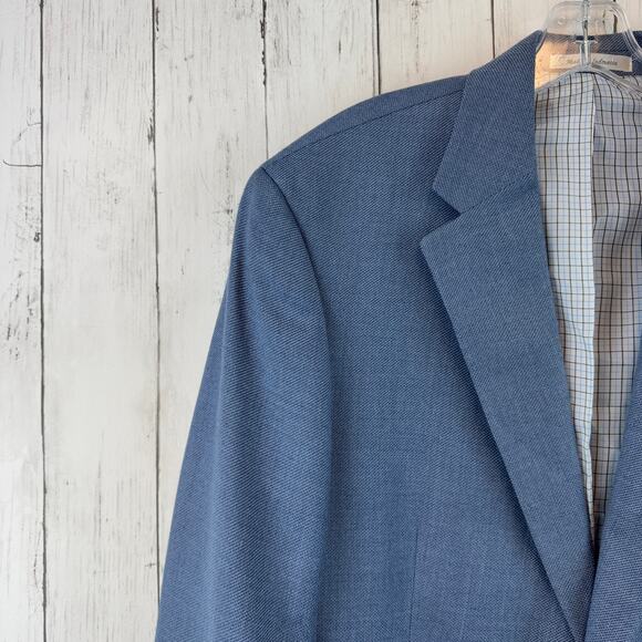 Lauren Ralph Lauren Blue Linen Blend 2 Button Single Breasted Blazer Size 42R - Picture 4 of 16